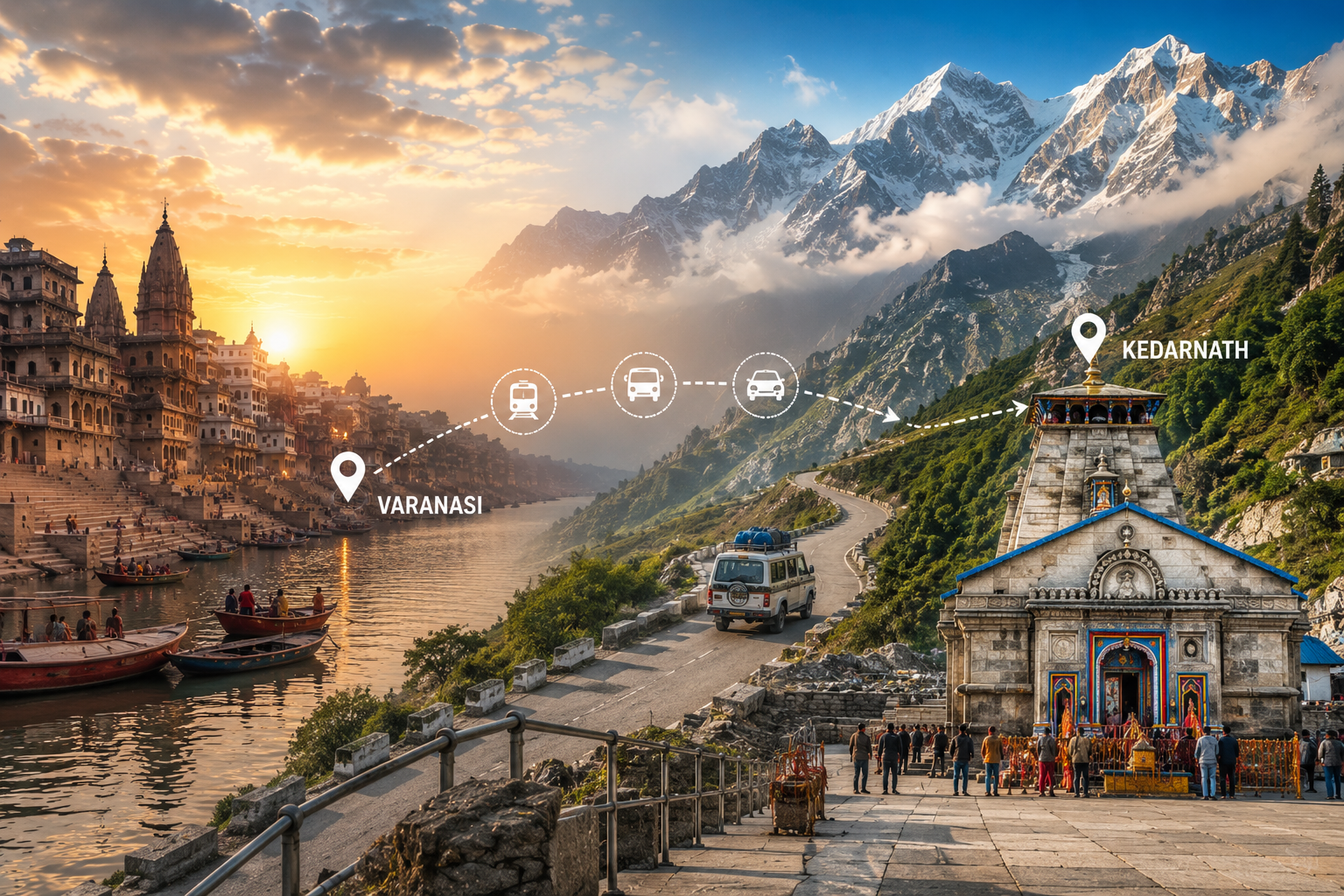 How to go Kedarnath from Varanasi yatra route guide